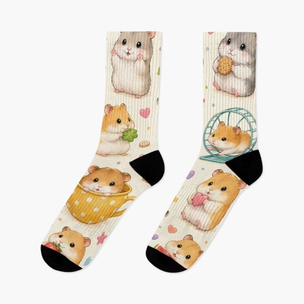 Item preview, Cute Hamster Pattern, Kawaii Hamsters Seamless Print, Adorable Pet Rodent Design, Colorful Hamster Lover Pattern, Cottagecore Animal Illustration designed and sold by KishShop.
