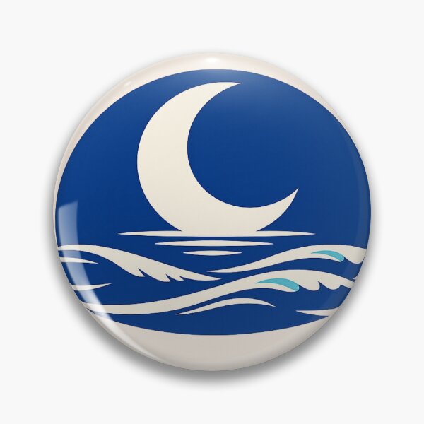 Item preview, Minimalist Crescent Moon Ocean Waves Circular Art designed and sold by Inkfino.