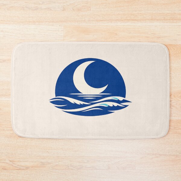Item preview, Minimalist Crescent Moon Ocean Waves Circular Art designed and sold by Inkfino.