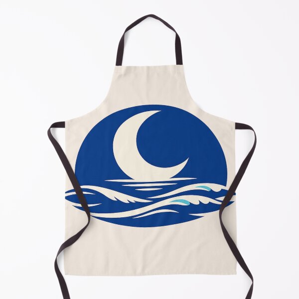Item preview, Minimalist Crescent Moon Ocean Waves Circular Art designed and sold by Inkfino.