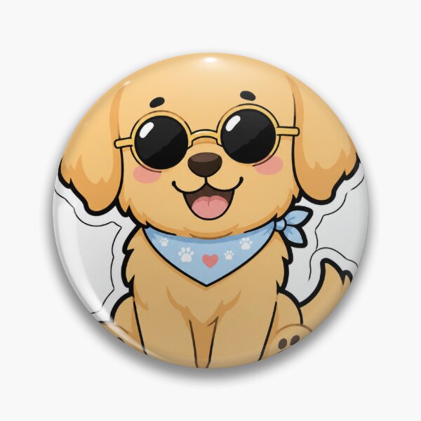 Item preview, chibi golden retriever, dog wearing sunglasses sticker designed and sold by Winterp09.