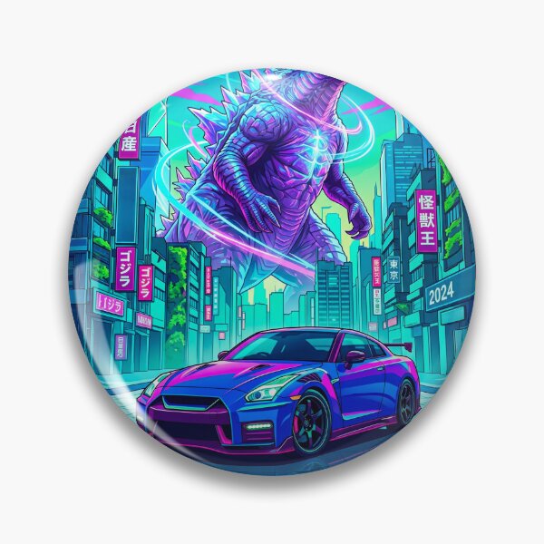 Item preview, Twin Turbo V6 JDM Godzilla King Neon Graphic designed and sold by RevUpDesign.