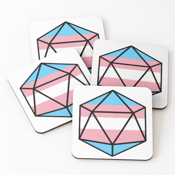 Item preview, Trans Flag D20 designed and sold by RaineyZaney.
