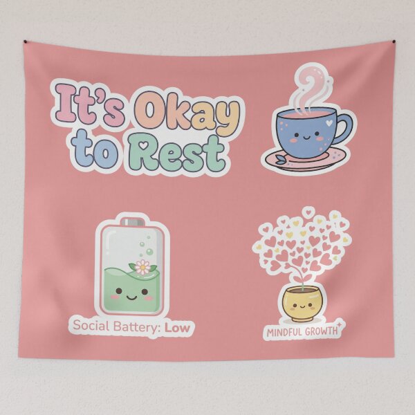 Item preview, Cute Kawaii Self Care Sticker Sheet designed and sold by NiyaStudio.