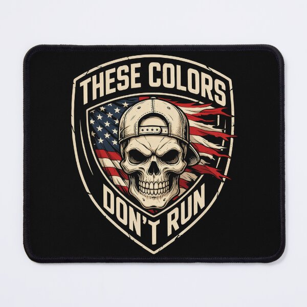 Item preview, These Colors Don't Run Patriotic Skull Shield designed and sold by OldGloryForge.