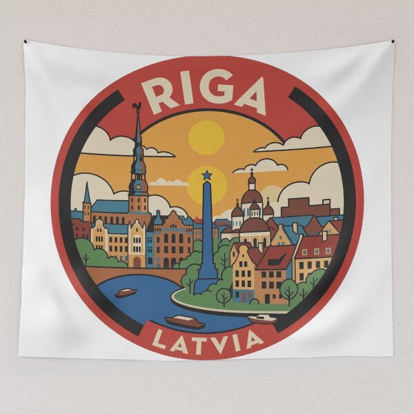 Item preview, Riga Latvia Vintage Style Decal designed and sold by Decal Mania.