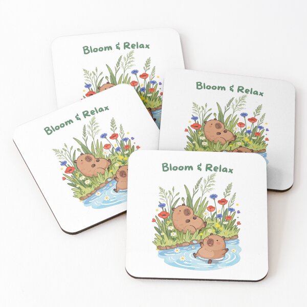 Item preview, Bloom & Relax – Capybara Pond Day designed and sold by BCapybara.