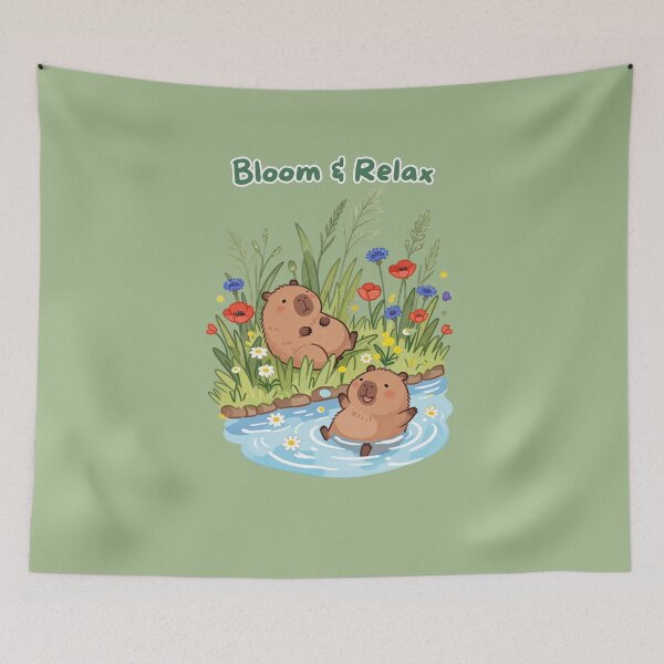 Item preview, Bloom & Relax – Capybara Pond Day designed and sold by BCapybara.