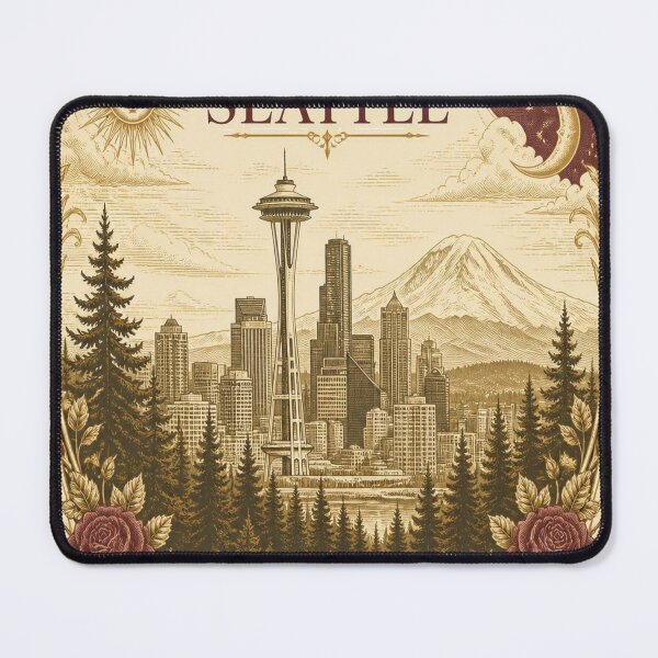 Item preview, Seattle Skyline Shirt Women Vintage Ivory designed and sold by SunnyDesign82.