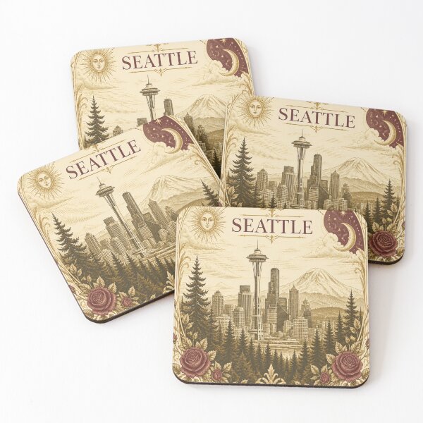 Item preview, Seattle Skyline Shirt Women Vintage Ivory designed and sold by SunnyDesign82.
