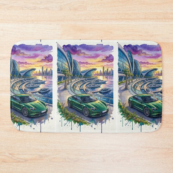 Item preview, Green German Dual Motor Performance EV Marina Illustration Tee designed and sold by RevUpDesign.