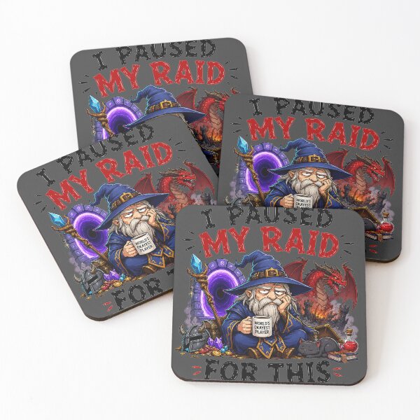 Item preview, I Paused My Raid For This Funny MMORPG Wizard Design Gifts for Streamer and Gamer designed and sold by BadhbhArt.