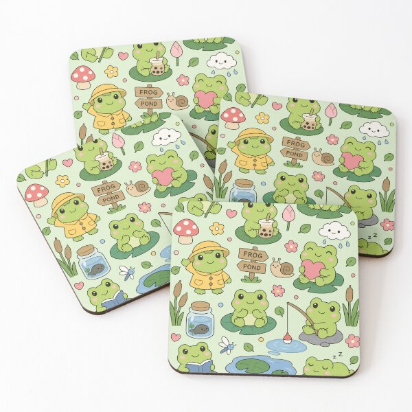 Item preview, Cute Frog Pond Pattern designed and sold by Soft Berry Studio.