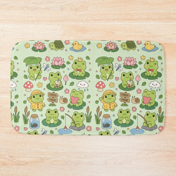 Item preview, Cute Frog Pond Pattern designed and sold by Soft Berry Studio.