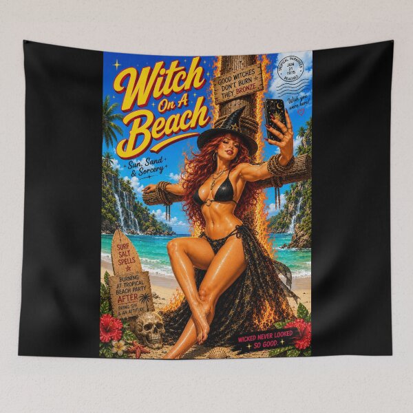 Item preview, Redhead Witch On A Beach - Careless Atitude Vibes  designed and sold by FilMate.