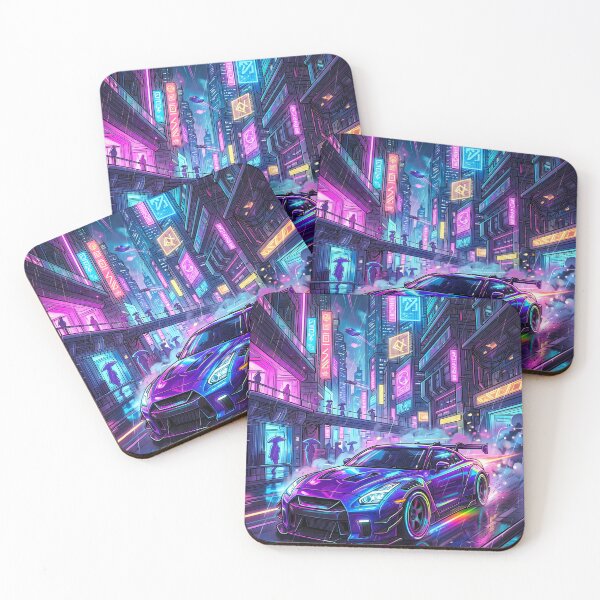 Item preview, Twin Turbo V6 JDM Widebody Cyberpunk City Street Art designed and sold by RevUpDesign.