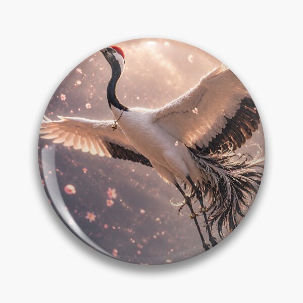 Item preview, Yeongmulhak Flying Through Cherry Blossoms – Korean Mythical Crane Art designed and sold by K-Tradition.