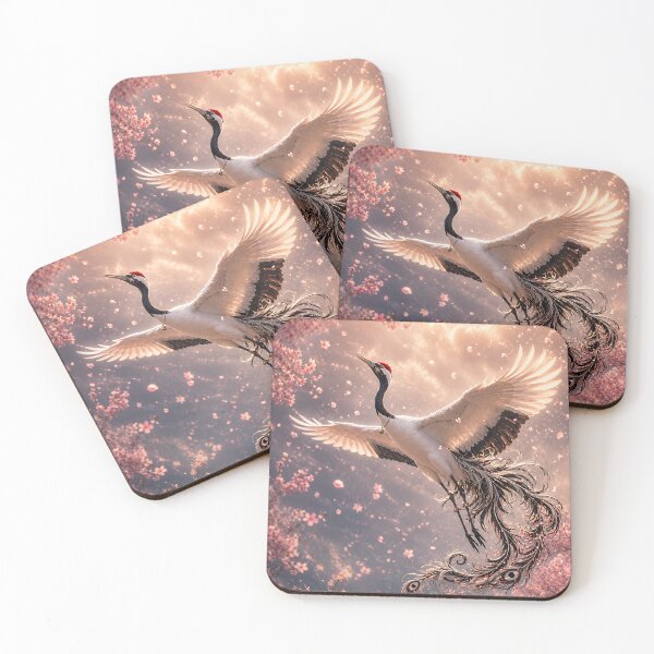 Item preview, Yeongmulhak Flying Through Cherry Blossoms – Korean Mythical Crane Art designed and sold by K-Tradition.
