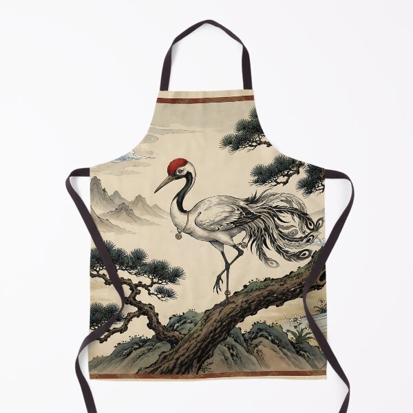 Item preview, Yeongmulhak on a Pine Branch – Korean Mythical Crane Art designed and sold by K-Tradition.