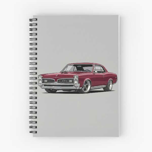 Item preview, Vintage 1967 Pontiac GTO Maroon Muscle Car Art Illustration designed and sold by Motorline44.
