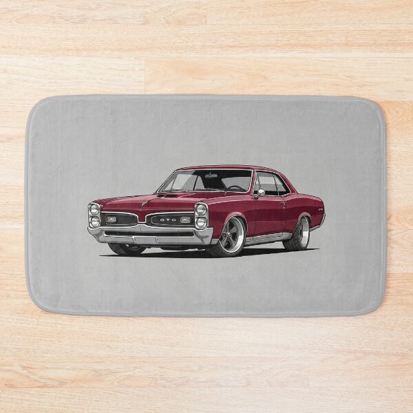 Item preview, Vintage 1967 Pontiac GTO Maroon Muscle Car Art Illustration designed and sold by Motorline44.