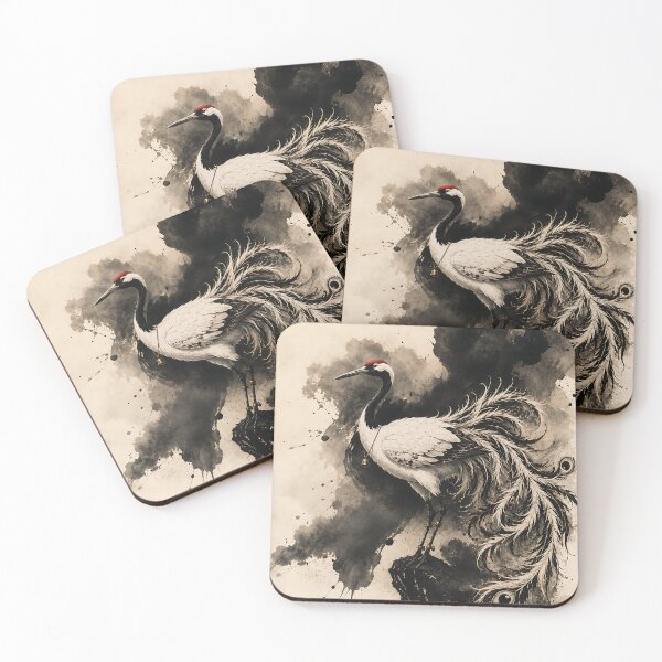 Item preview, Yeongmulhak on a Scholar’s Rock Against Ink-Washed Hanji – Korean Mythical Crane Art designed and sold by K-Tradition.