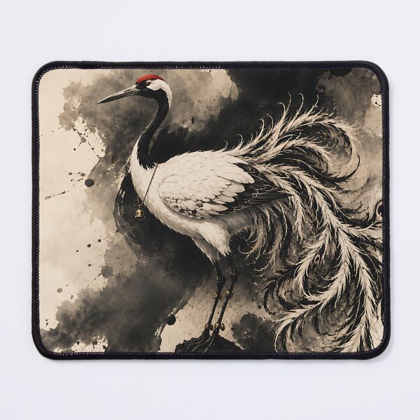 Item preview, Yeongmulhak on a Scholar’s Rock Against Ink-Washed Hanji – Korean Mythical Crane Art designed and sold by K-Tradition.