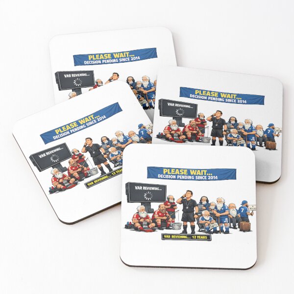 Item preview, VAR Waiting Room – Football Referee Waiting While Players Age Meme Cartoon designed and sold by RvinJo8.