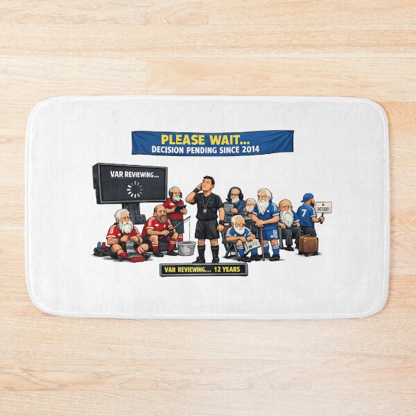 Item preview, VAR Waiting Room – Football Referee Waiting While Players Age Meme Cartoon designed and sold by RvinJo8.