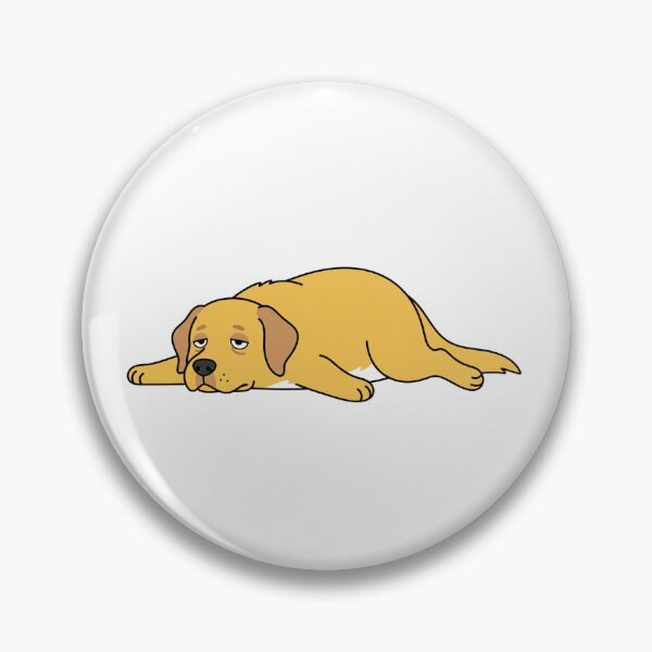 Item preview, Dog Mode On Tired Exhausted Golden Retriever Cartoon designed and sold by Sunday Social Club.