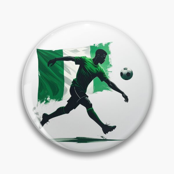 Item preview, Nigeria Soccer Player Art — Nigerian Football Flag Action Fan Print designed and sold by icemanphotos.