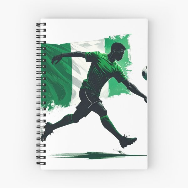 Item preview, Nigeria Soccer Player Art — Nigerian Football Flag Action Fan Print designed and sold by icemanphotos.