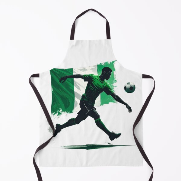 Item preview, Nigeria Soccer Player Art — Nigerian Football Flag Action Fan Print designed and sold by icemanphotos.