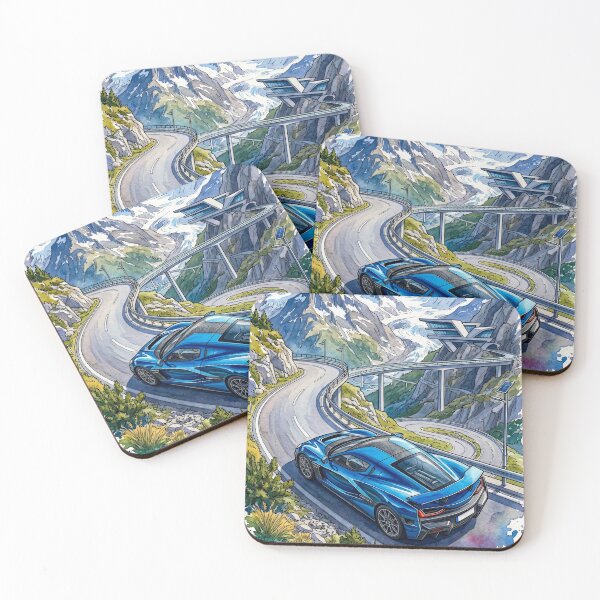 Item preview, Futuristic European Electric Hypercar Alpine Glacier Watercolor Graphic Tee designed and sold by RevUpDesign.