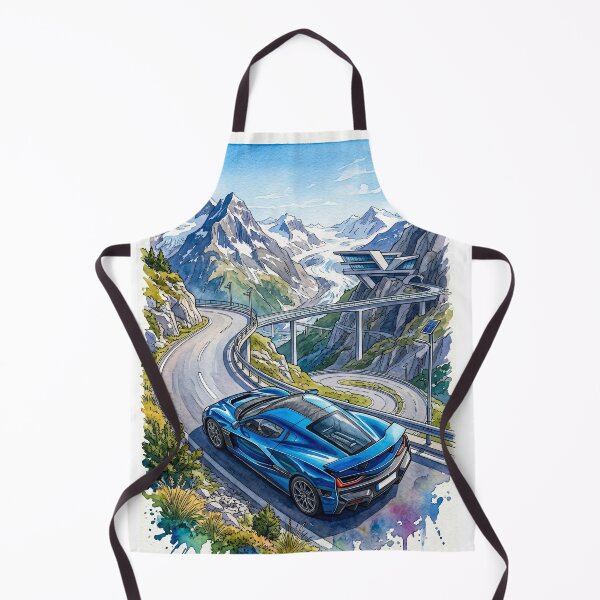Item preview, Futuristic European Electric Hypercar Alpine Glacier Watercolor Graphic Tee designed and sold by RevUpDesign.