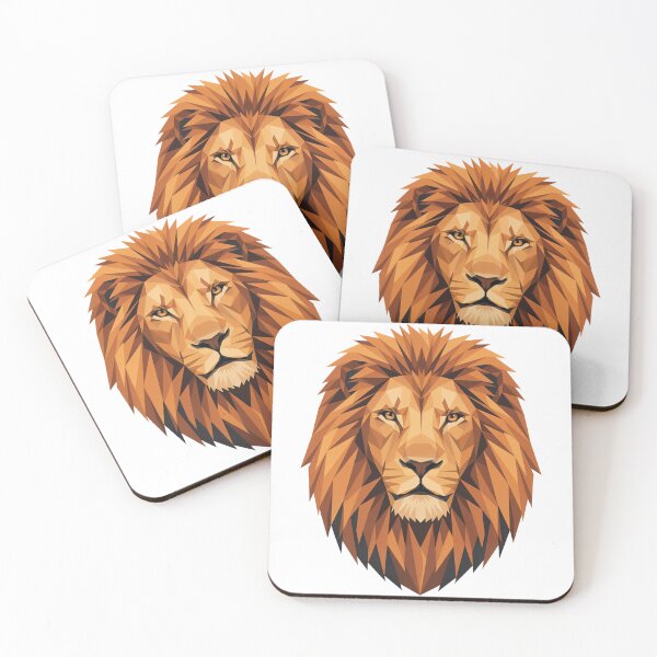 Item preview, Tribal Lion - Majestic Geometric Lion Head – Low Poly King of the Jungle Wildlife Art designed and sold by ArcticFoxStudio.