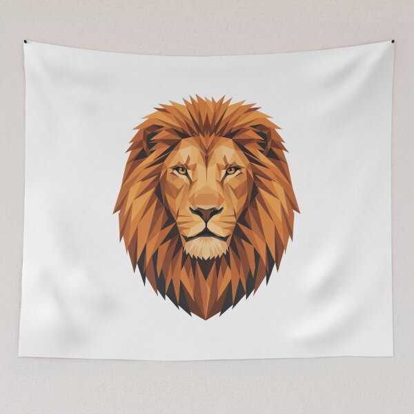 Item preview, Tribal Lion - Majestic Geometric Lion Head – Low Poly King of the Jungle Wildlife Art designed and sold by ArcticFoxStudio.