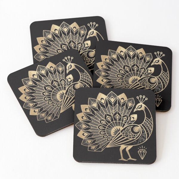 Item preview, Ornate Gold Foil Peacock Mandala Design designed and sold by GiggleInkTees.