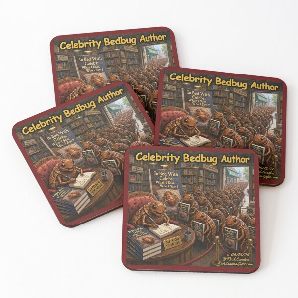 Item preview, Celebrity Bedbug Author – Funny Book Signing Cartoon designed and sold by Rick London Gifts.