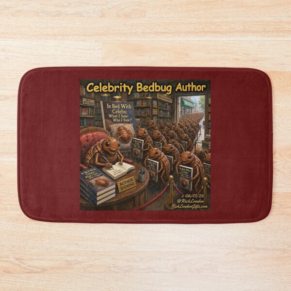 Item preview, Celebrity Bedbug Author – Funny Book Signing Cartoon designed and sold by Rick London Gifts.