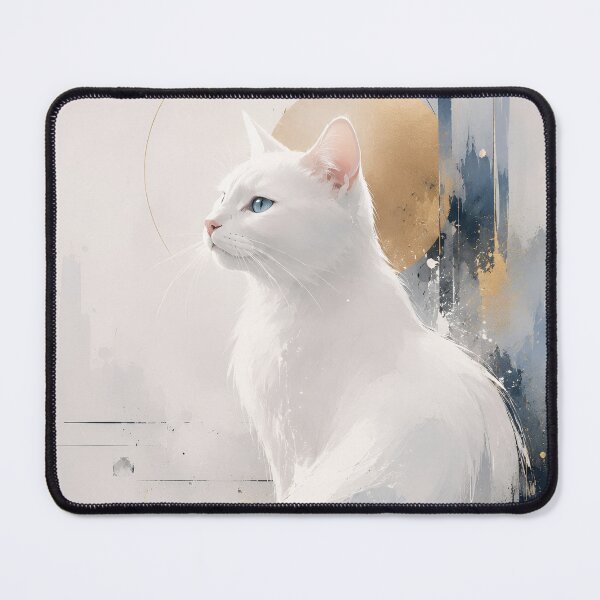 Item preview, Elegant White Cat Watercolor Wall Art designed and sold by BloomOfDesign.