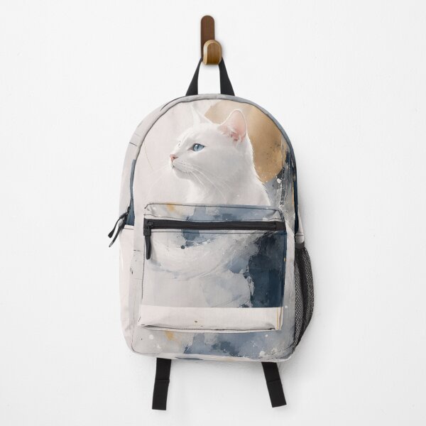 Item preview, Elegant White Cat Watercolor Wall Art designed and sold by BloomOfDesign.