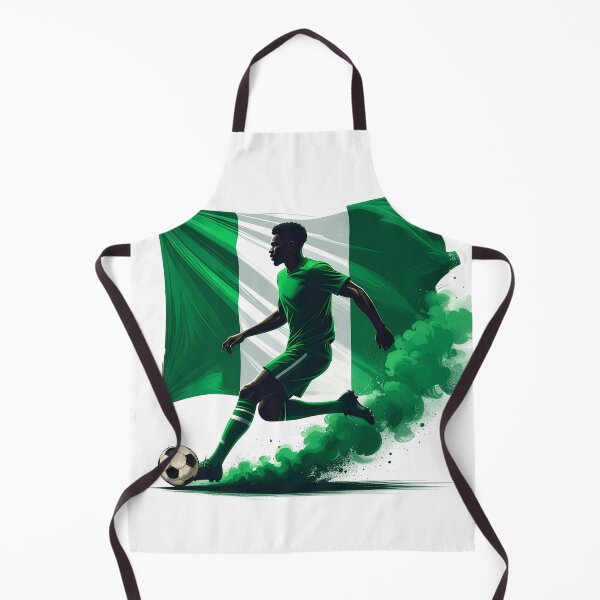 Item preview, Nigeria Soccer Player Art — Nigerian Football Flag Action Fan Print designed and sold by icemanphotos.