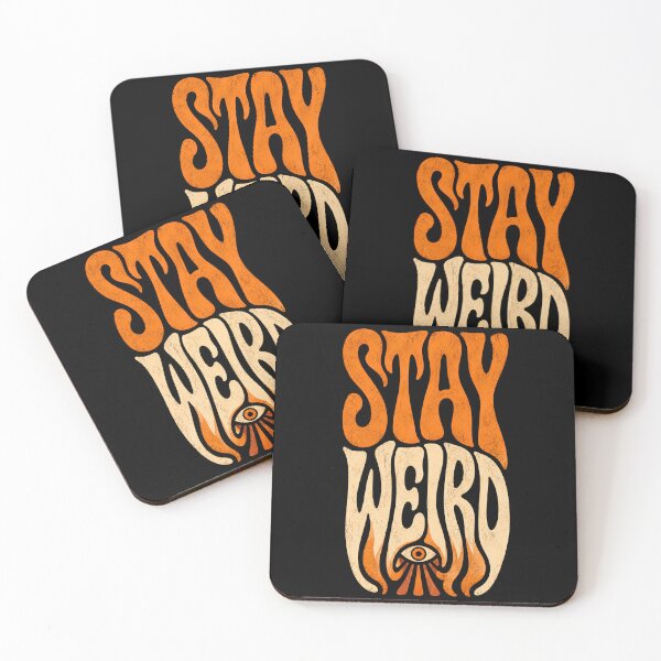 Item preview, Stay Weird Retro Wavy Typography - Psychedelic 70s Mystic Eye designed and sold by saamessart.