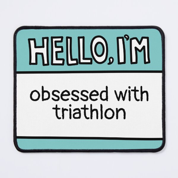 Item preview, Obsessed With Triathlon Name Tag designed and sold by MaryAller.