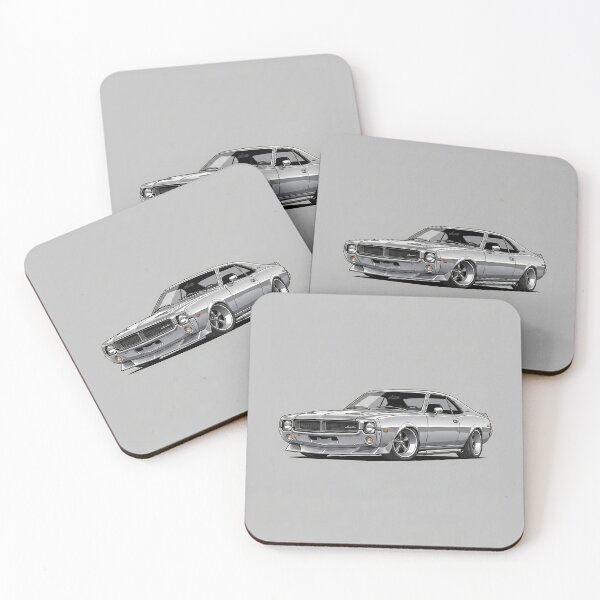 Item preview, Classic 1968 AMC Javelin Silver Muscle Car Vector Illustration designed and sold by Motorline44.