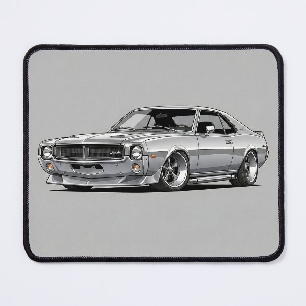 Item preview, Classic 1968 AMC Javelin Silver Muscle Car Vector Illustration designed and sold by Motorline44.