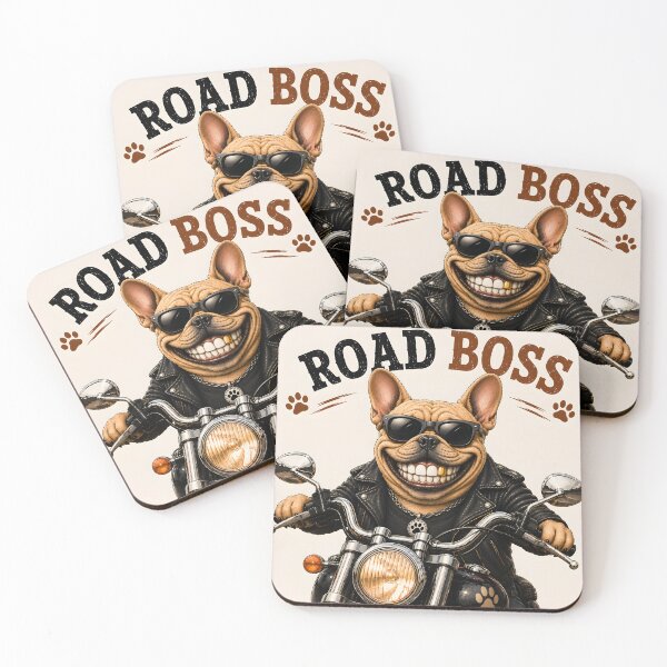 Item preview, French Bulldog Road Boss Biker Dog designed and sold by MischiefPaws.