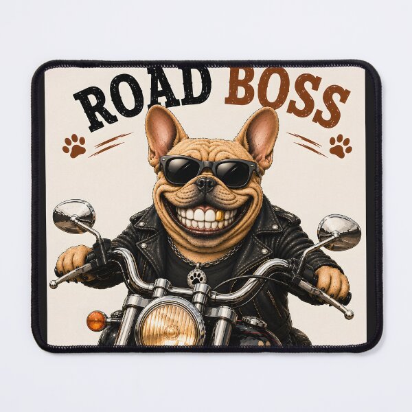 Item preview, French Bulldog Road Boss Biker Dog designed and sold by MischiefPaws.