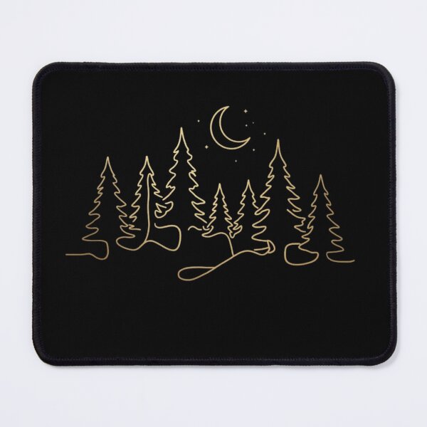 Item preview, Gold Line Art Pine Forest Moon designed and sold by GiggleInkTees.
